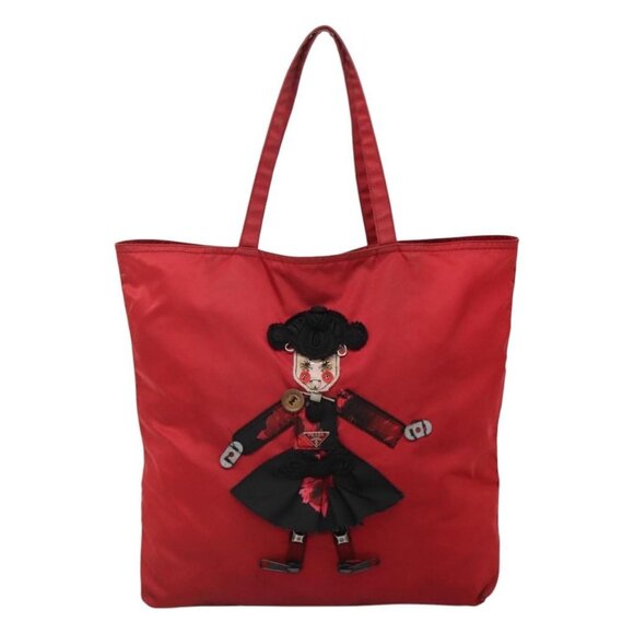 PRADA Tote Bag Nylon Red Auth ep8067 - Picture 2 of 16